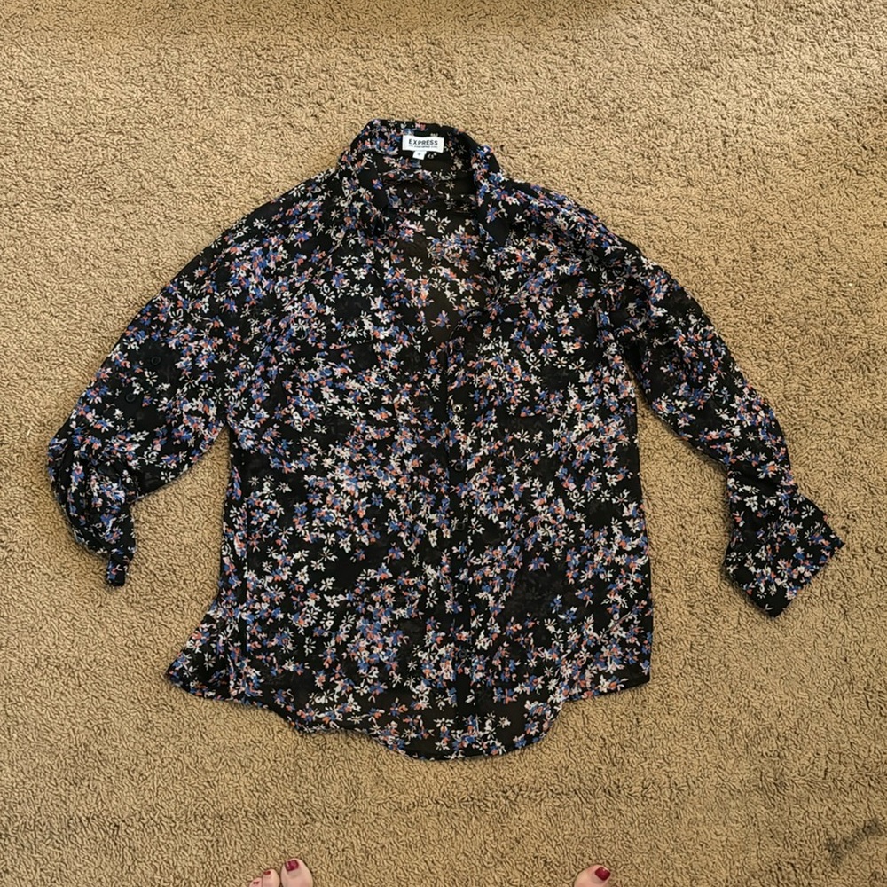 Express Floral Print Portofino Button Down